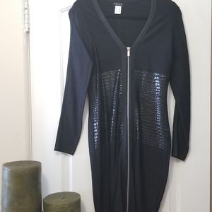 Black dress with leather Stretch Material